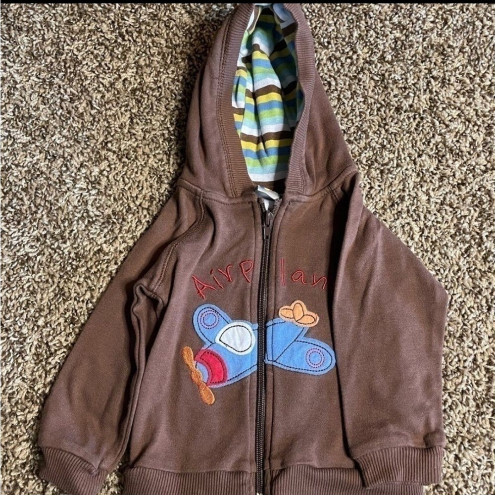 🐶🐶Gum Ball 12 months brown airplane zip up jacket🐶🐶